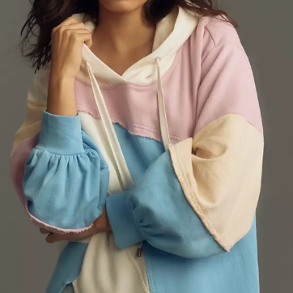 Anthropologie Pilcro Patchwork Hooded Sweatshirt